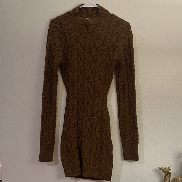 JLUXLABEL Chocolate Cable Knit Mini Dress - Picture 3 of 15